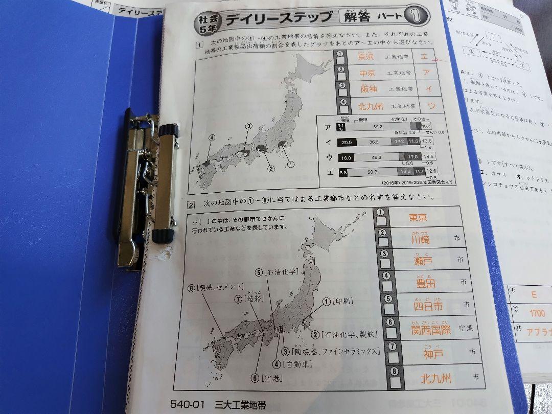 SAPIX 小学5年 理科・社会 デイリーステップ ポイントチェック