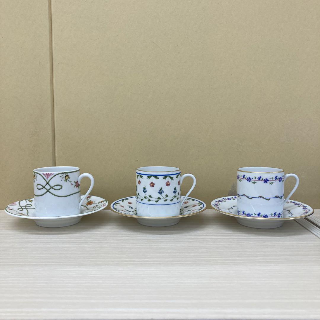 リモージュ デミタスカップ&ソーサー 3セット