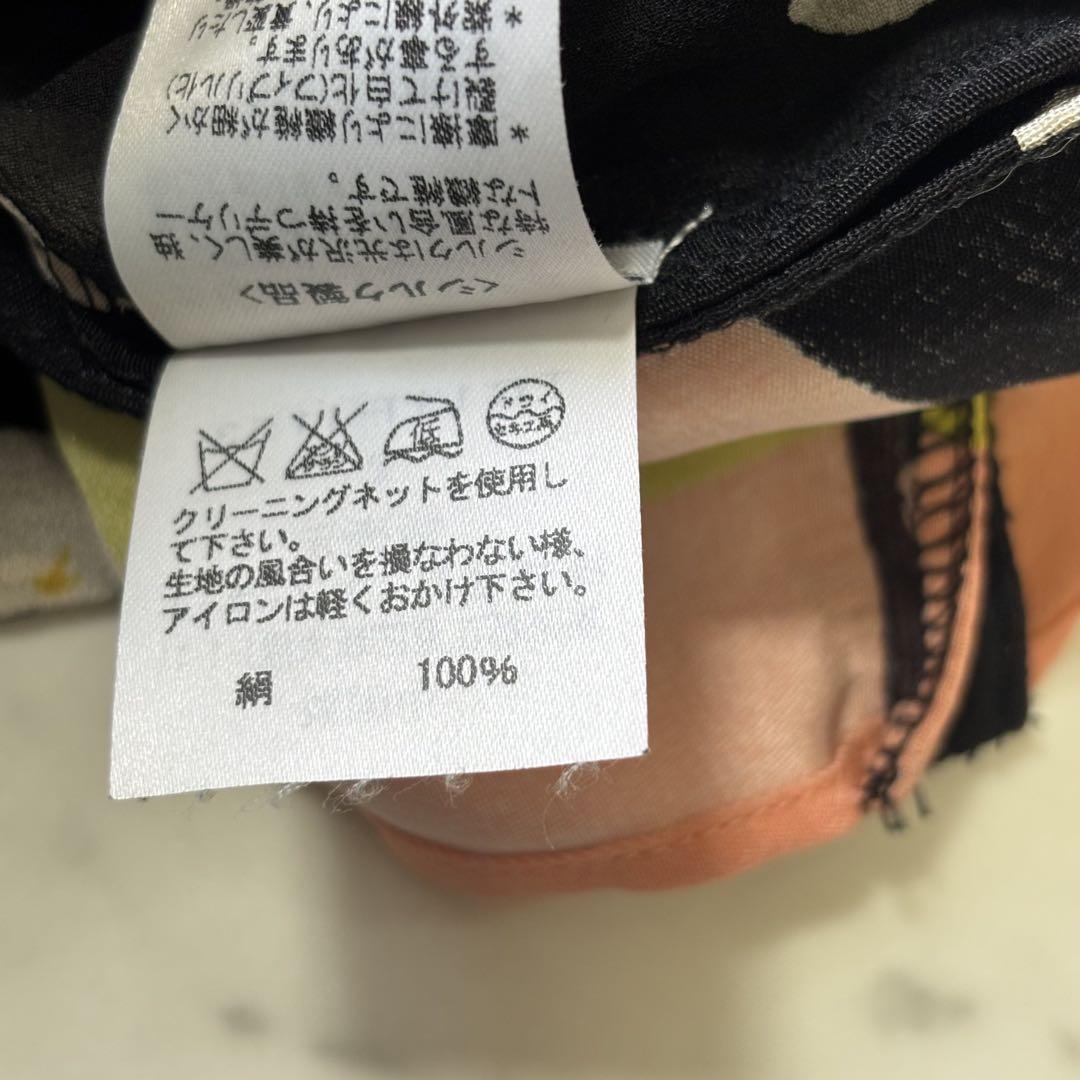 ツモリチサト　てんとうむし　袖フリル　シアー　バックリボン　シルク　ドット柄 ツモリチサト てんとうむし 袖フリル シアー バックリボン