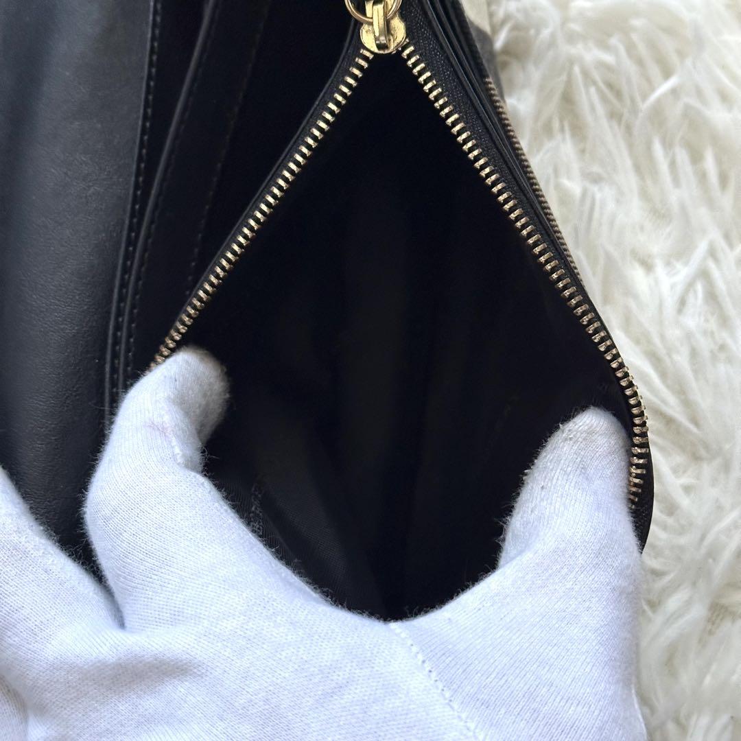 BURBERRY 長財布 ノバチェック アニマル ハラコ ゴールド金具 フラップ