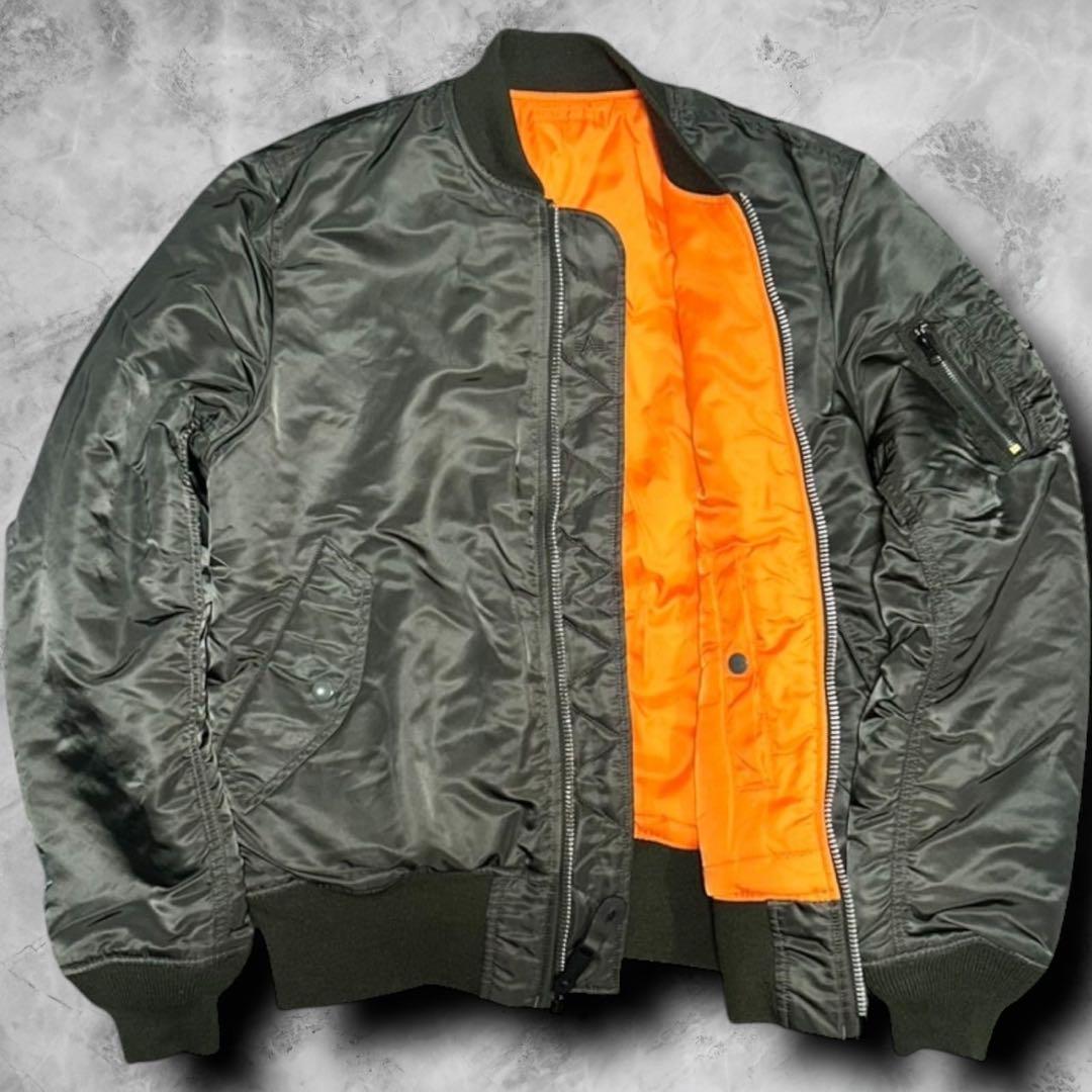 【美品✨】ALPHA INDUSTRIE ma-1 カーキ L