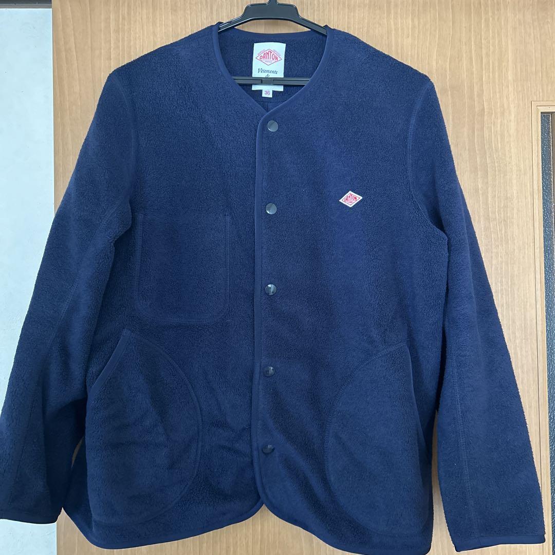 DANTON ダントン フリースジャケット 36 ネイビー カーディガン