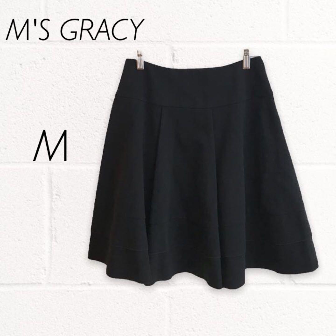 エムズグレイシー*M'S GRACY フレアスカート 38 黒 ブラック - メルカリ