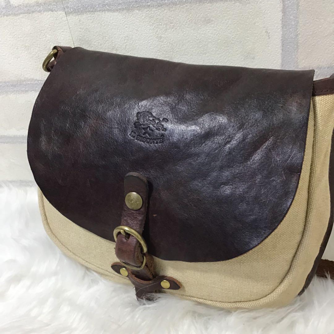 だいており ILBISONTE レザーキャンバス Bp5cD-m33373827675 ミニショルダーバッグ ◂よろしくお