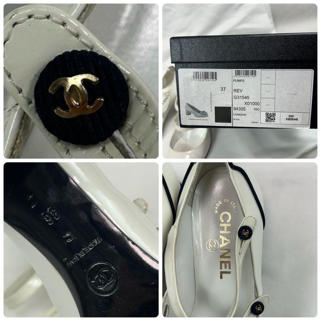 J786 23.0cm シャネル パンプス ブラック ホワイト レディース J786 23.0cm シャネル パンプス ブラック ホワイト レディース