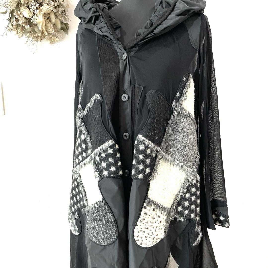 美品♡エイココンドウ♡ ロングシアーカーディガン 長袖羽織 薄手一点物 おしゃれ 画像1