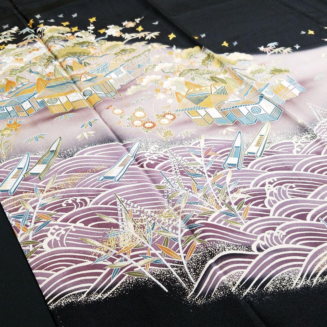 安いお買い得 A380 割と綺麗な正絹黒留袖5点 加賀友禅刺繍金彩作家落款 YBF47-m33378842233 着物と帯 京月花 国産低価