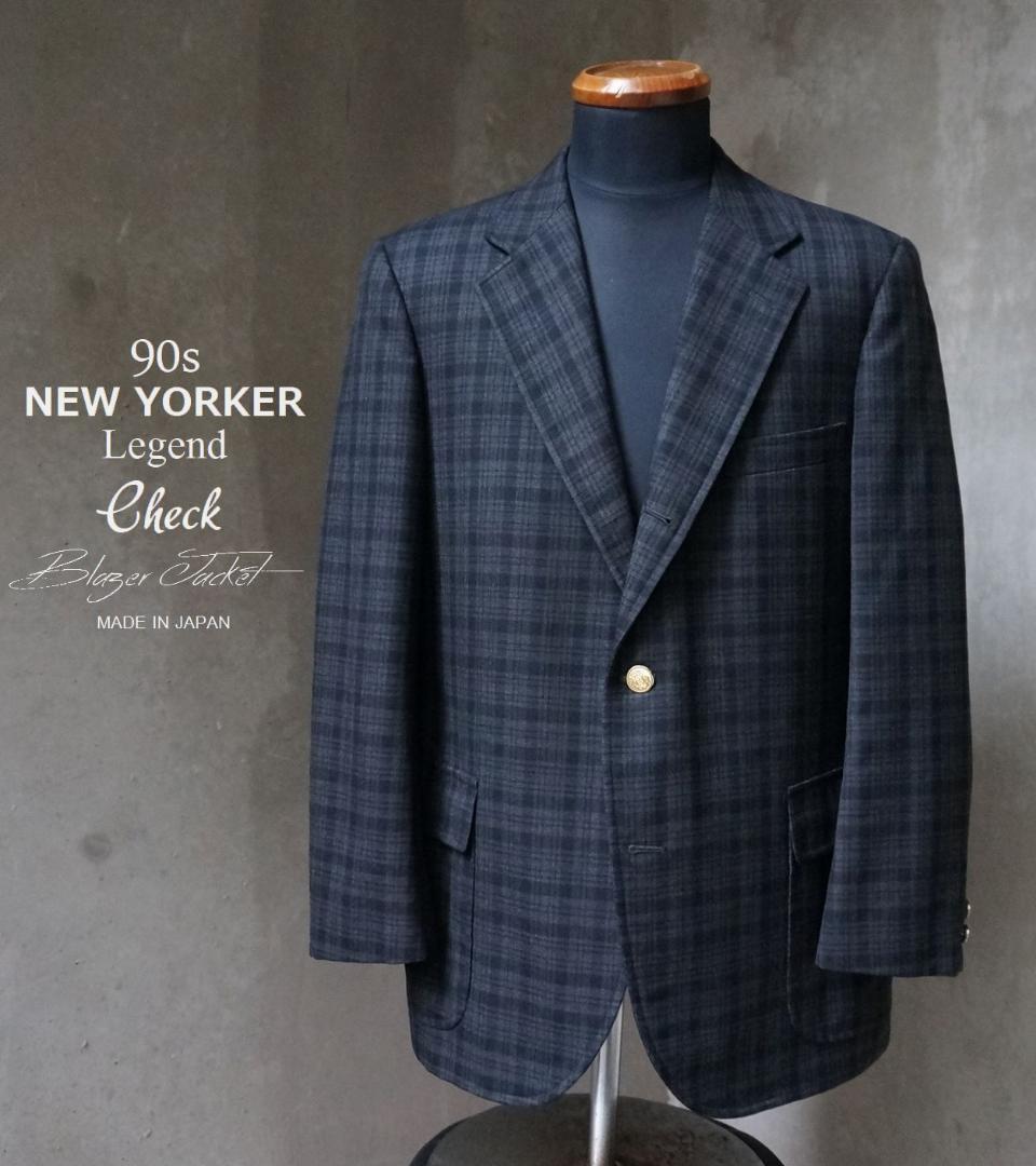 90s 日本製 NEW YORKER Legend 金ボタン ブレザージャケット