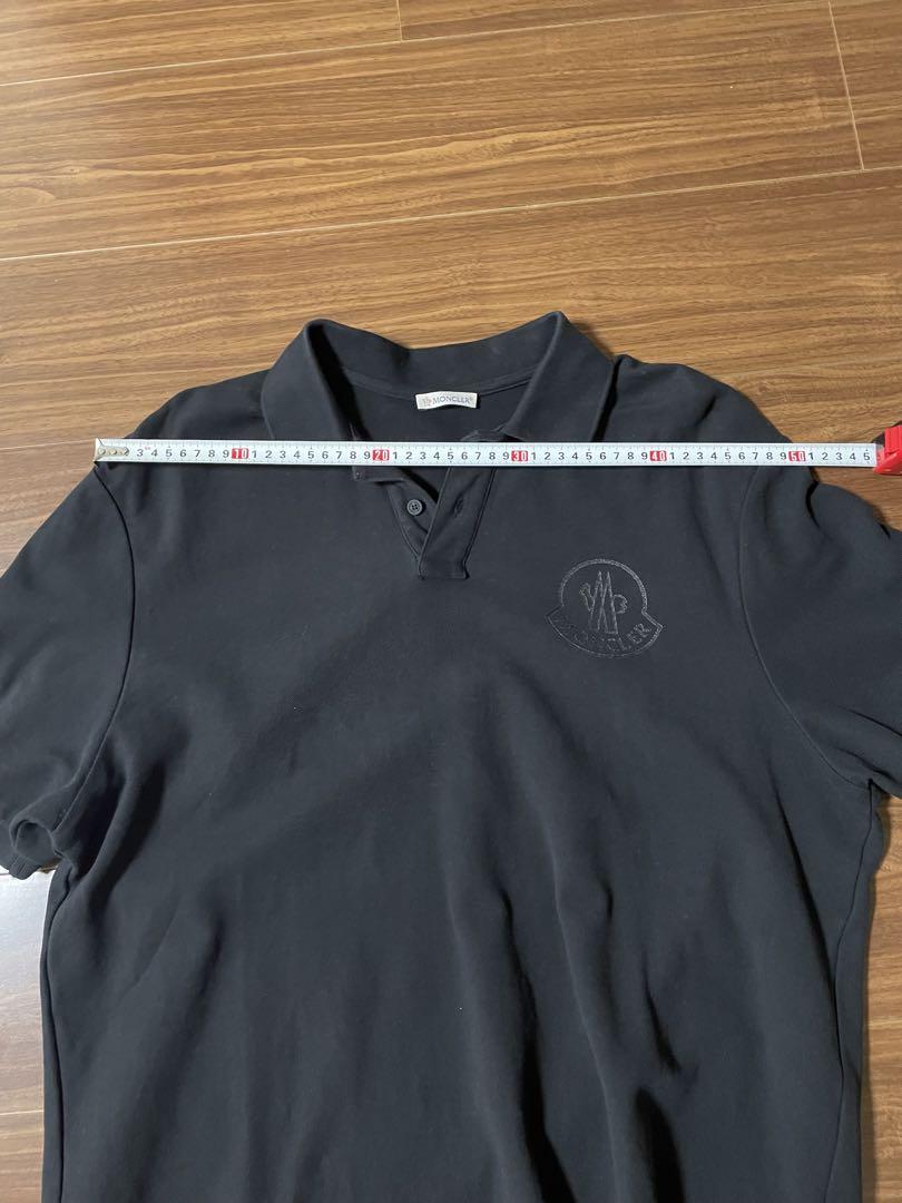 MONCLER モンクレール ポロシャツ 半袖 ロゴ ホロ付き ブラック系