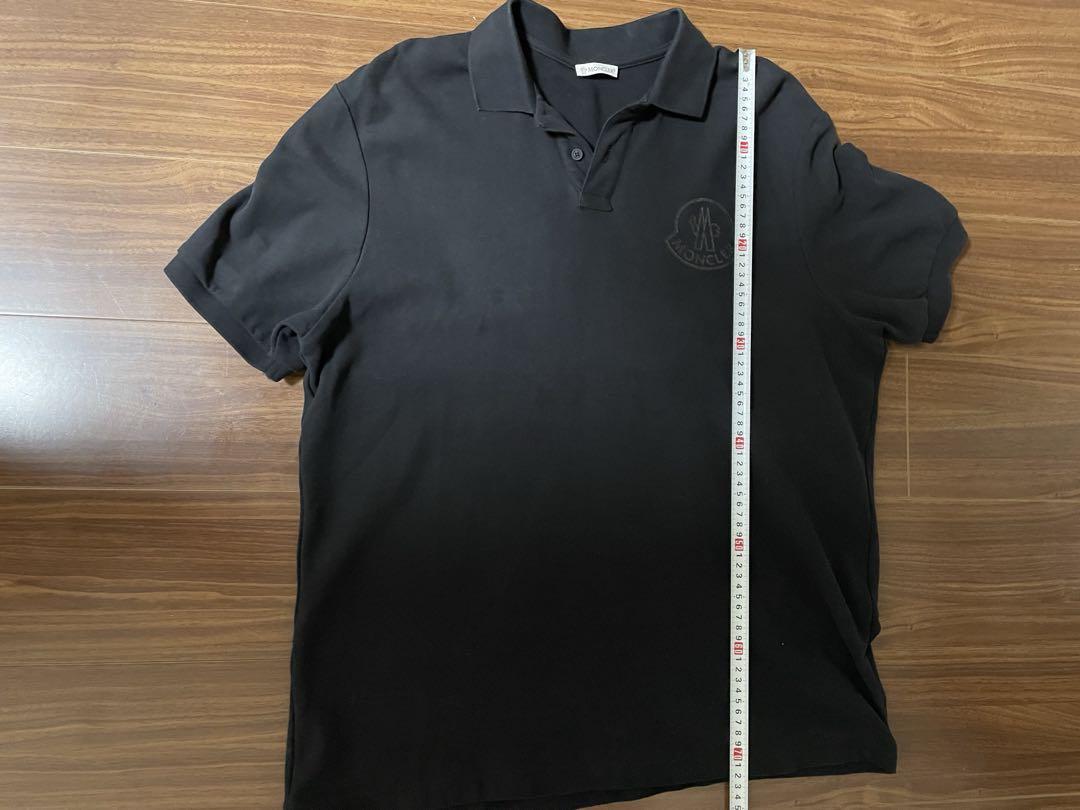 MONCLER モンクレール ポロシャツ 半袖 ロゴ ホロ付き ブラック系