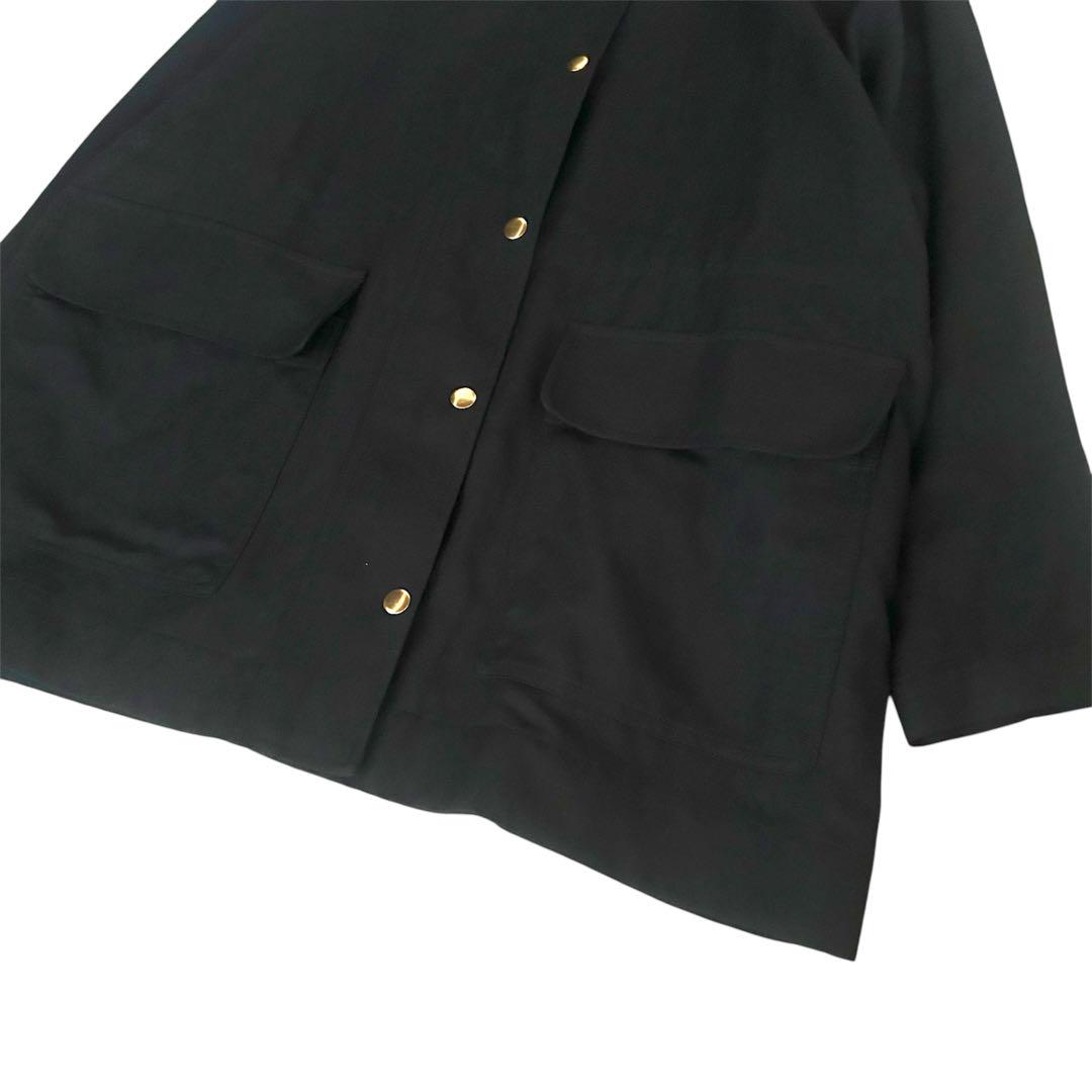 【美品】MICA & DEAL スタンドカラーブルゾン 黒リネン混 24SS