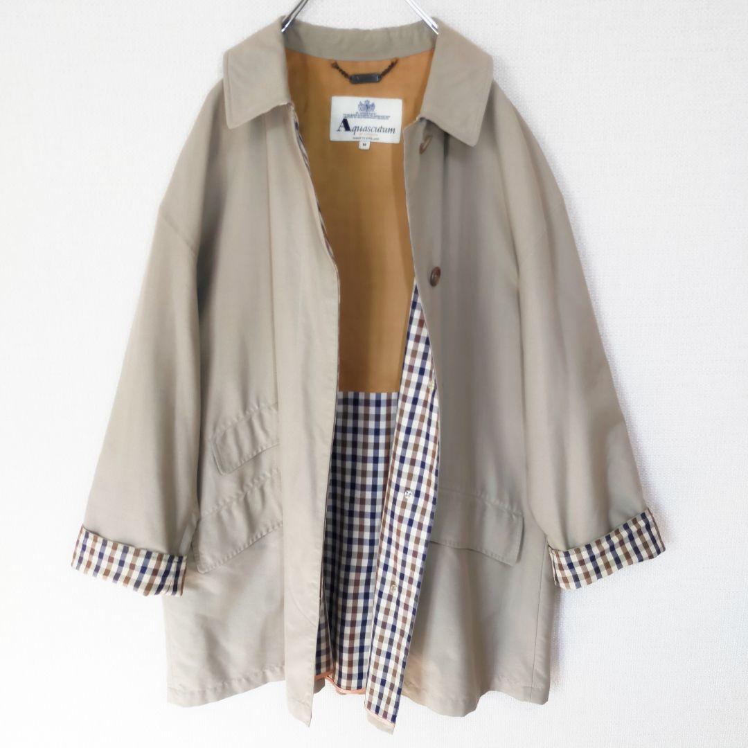 Aquascutum】アクアスキュータム チェック裏地 ステンカラー
