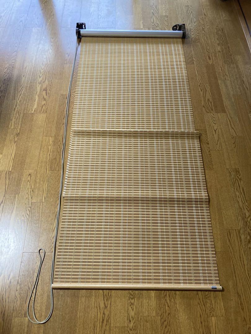 竹製 ストライプ ロールスクリーン 和風モダン　簾ロールスクリーン