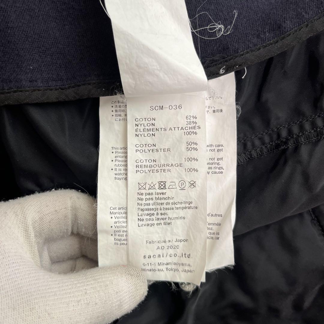 美品　sacai ナイロンツイル　ドッキングパーカー Lサイズ　切り替え　黒