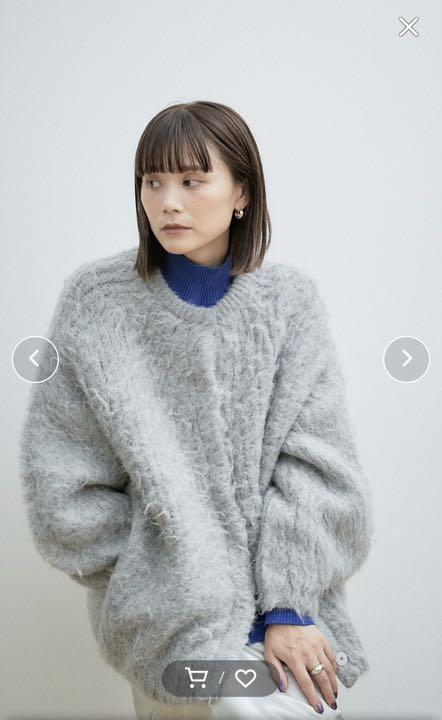 新品☆Omekashiオメカシ☆スーパーシャギーニットコート☆グレー
