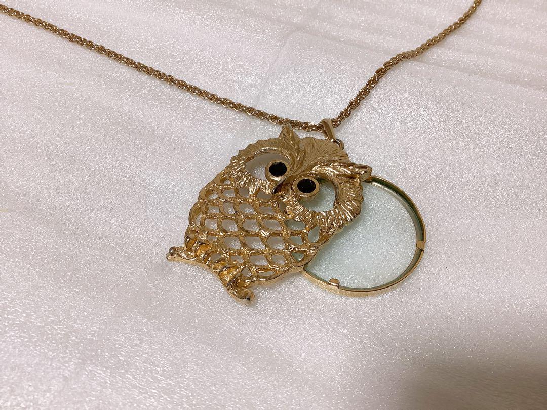 大切な人へのギフト探し 昭和レトロ ヴィンテージ ふくろう フクロウ ルーペ付き アクセサリー