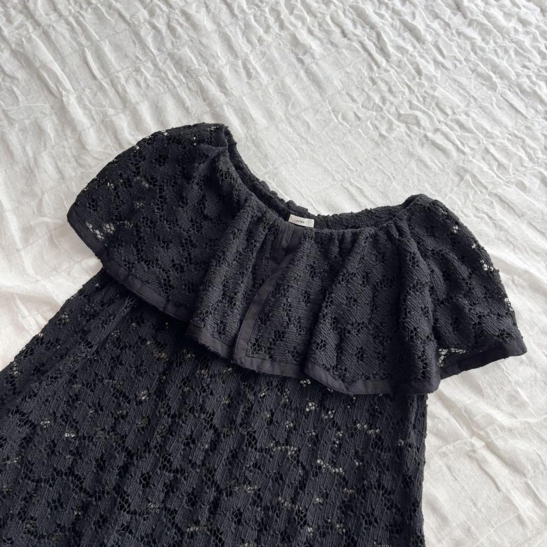 【美品】 イエナ Cafissiフラワーレースブラウス 近年モデル ニット 半袖