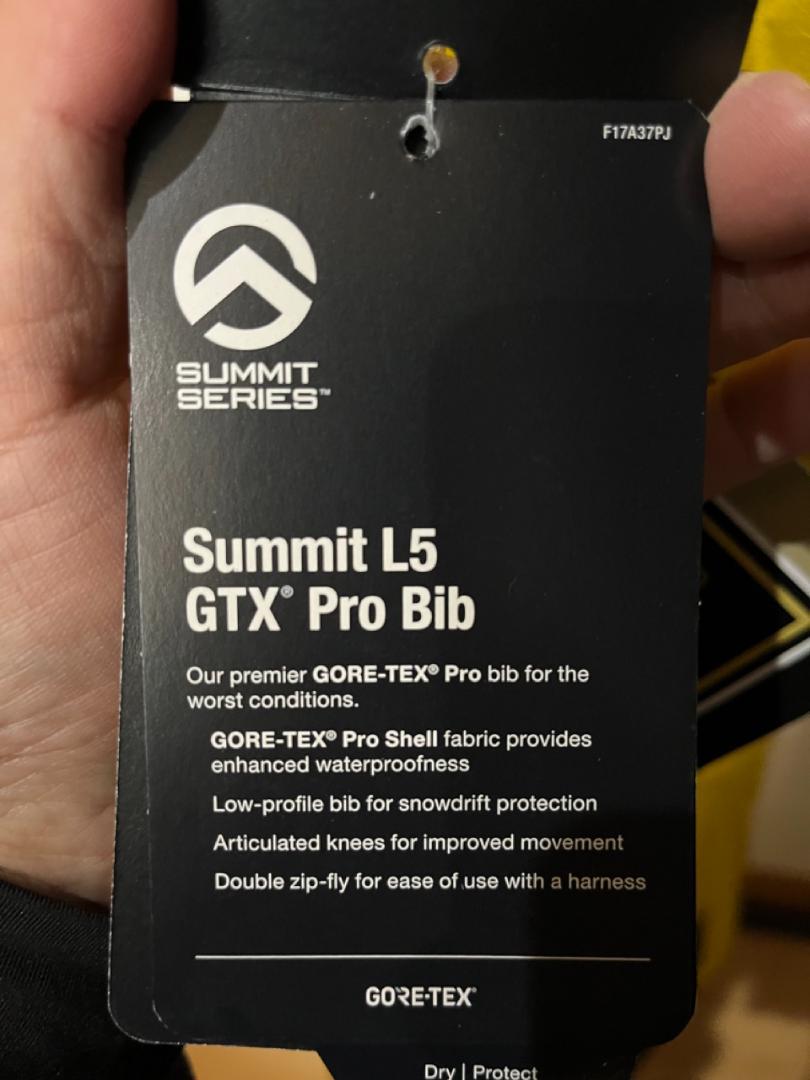 国産高評価 特価処分 Summit L5 Gore-Tex Pro Bib Tpe8U-m33412275103 得価好評