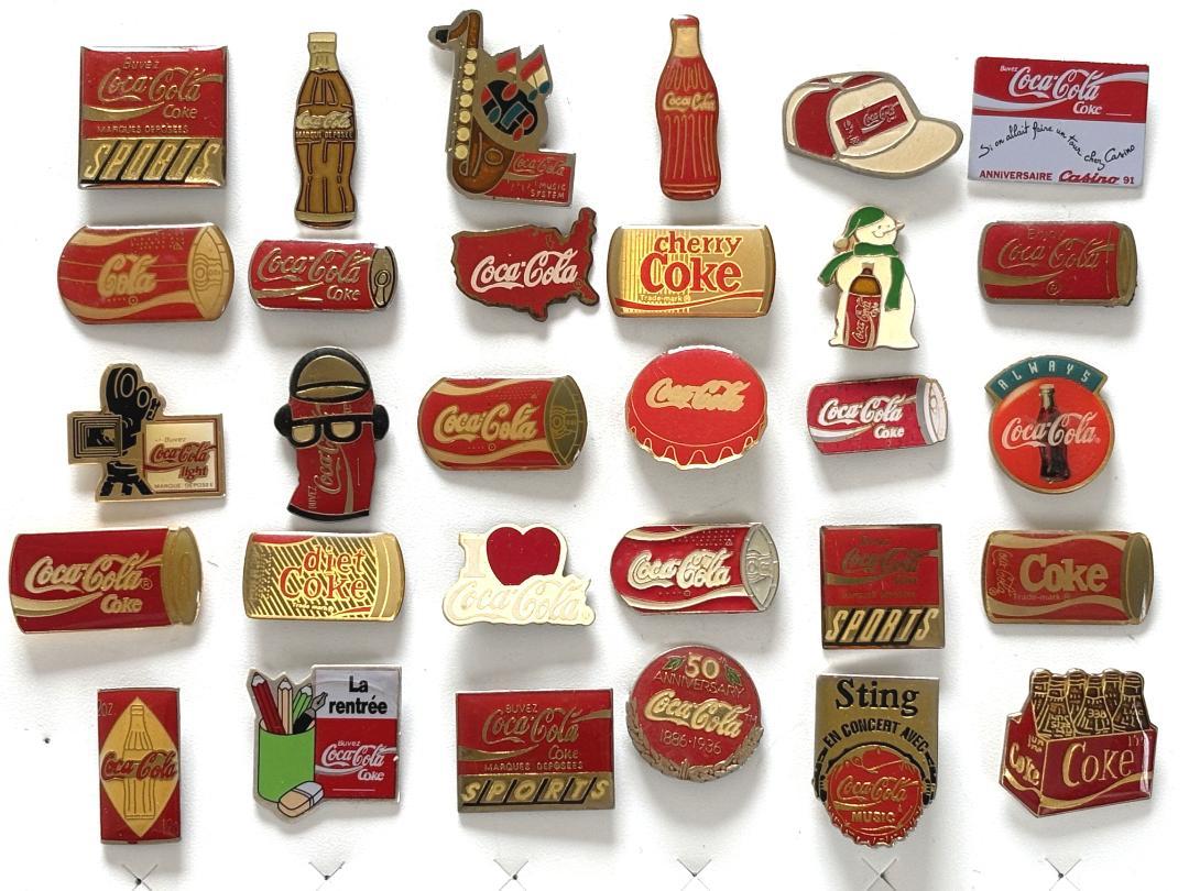 35827 フランス雑貨 フレンチ ピンズ ピンバッジ コカコーラ 30個セット