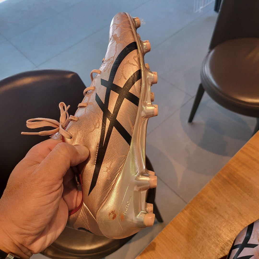 交換無料！ ASICS スパイクシューズ アニマル柄 ピンクゴールド メナス シューズ