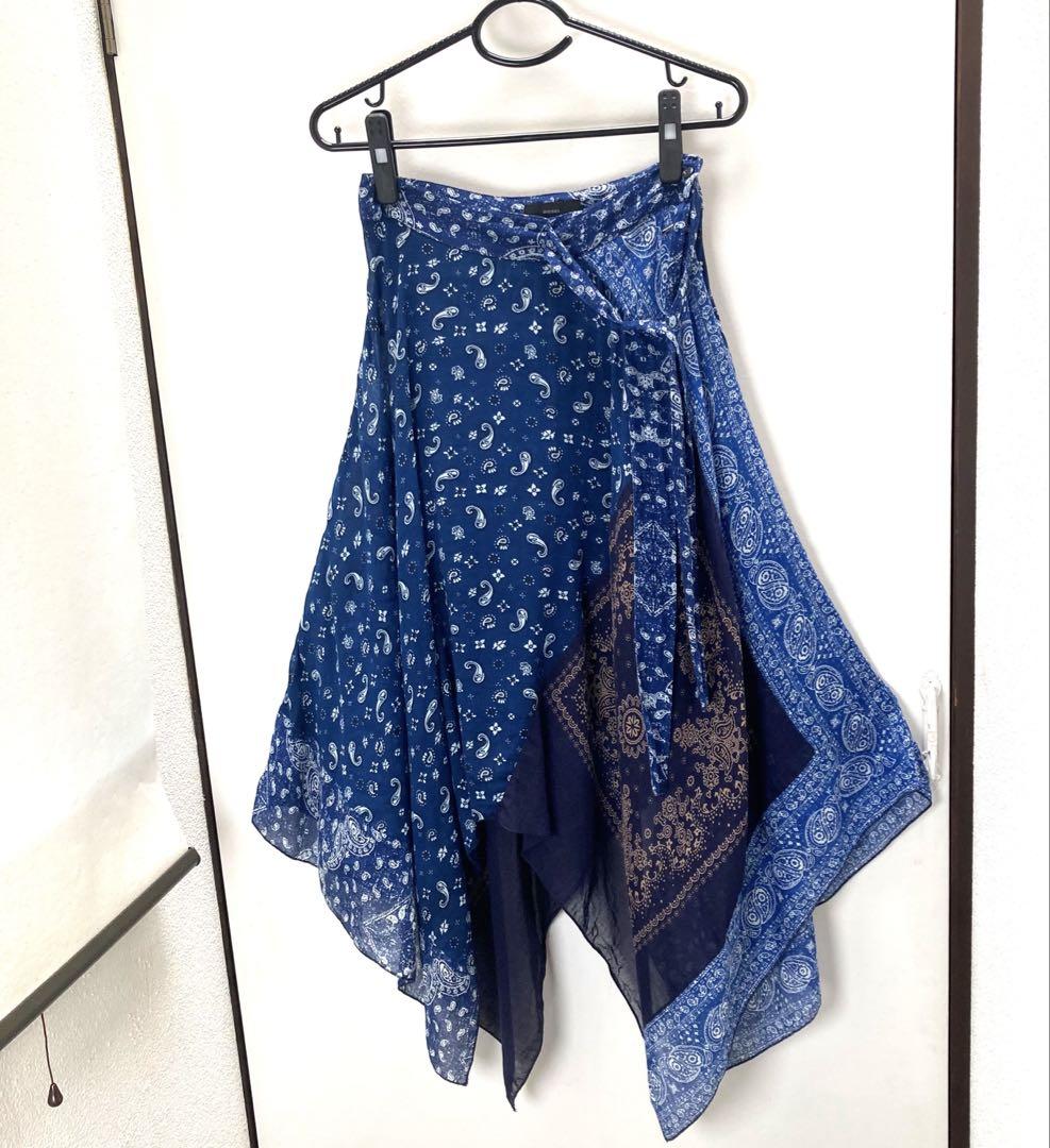 DIESEL ディーゼル　ペイズリー柄　バンダナ　スカート　アシンメトリー　M