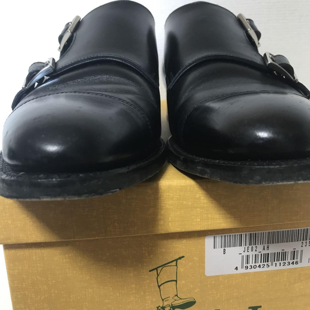 三陽山長 未使用近い ダブルモンク ストラップ ビジネス ドレス シューズ