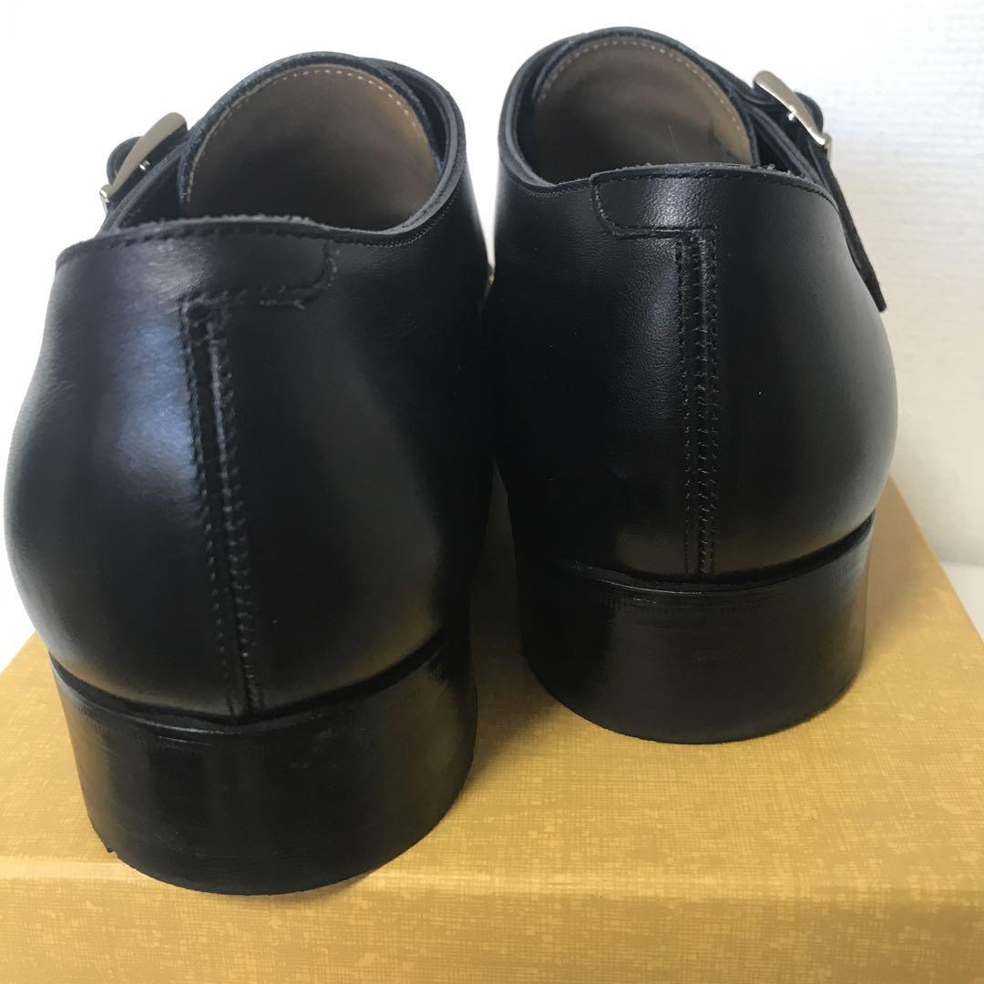 三陽山長 未使用近い ダブルモンク ストラップ ビジネス ドレス シューズ