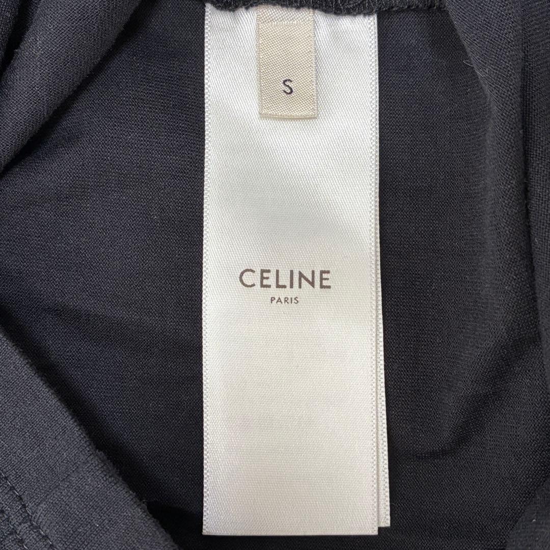 極美品 セリーヌ クラシックロゴ Tシャツ カットソー 半袖 ブラック Sサイズ