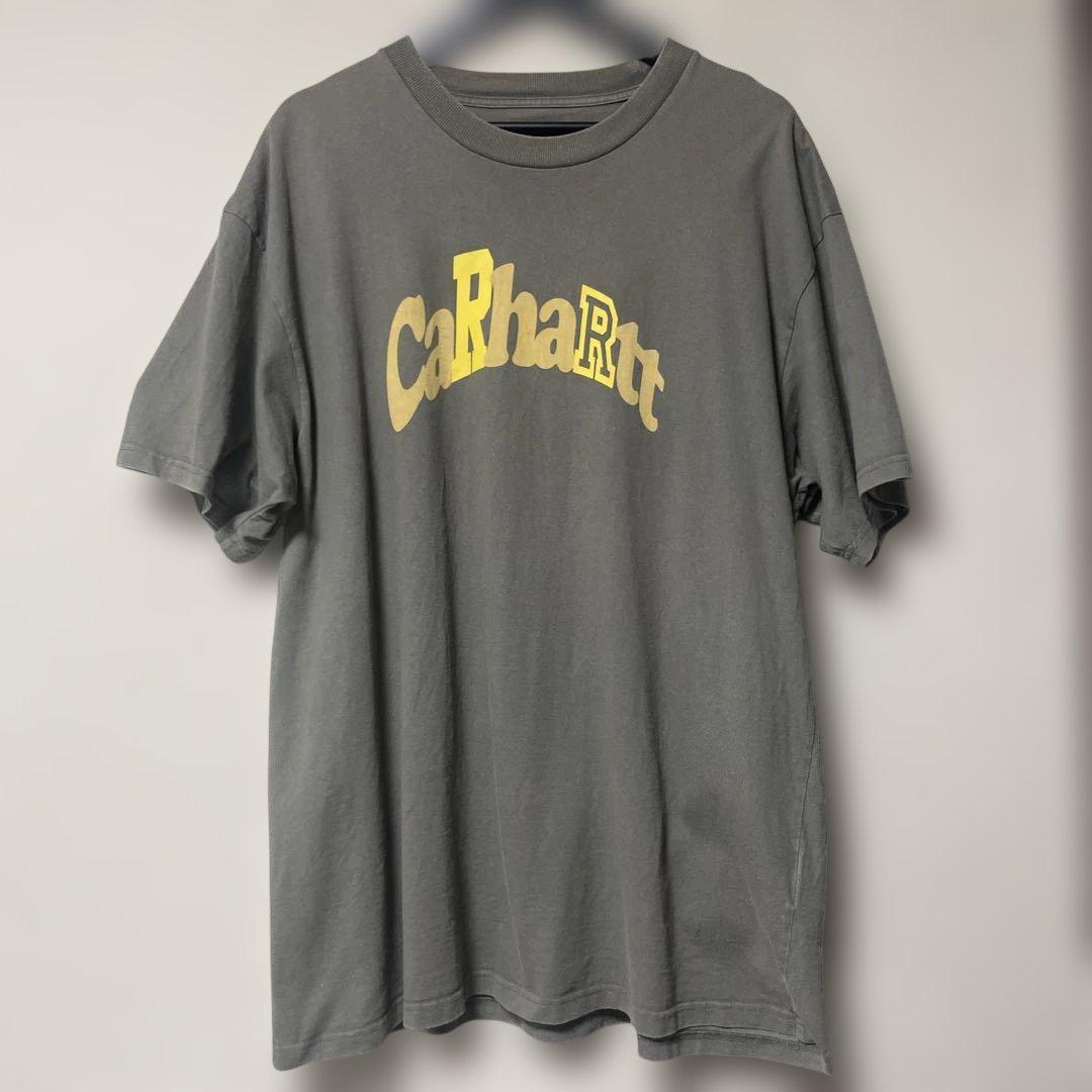 carhartt チャコールブラウン ロゴ Tシャツ XL - メルカリ