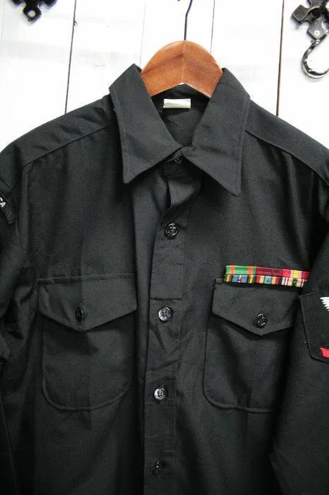 80年代　U.S.NAVY　ユーティリティシャツ　シャツ　長袖　濃紺　L