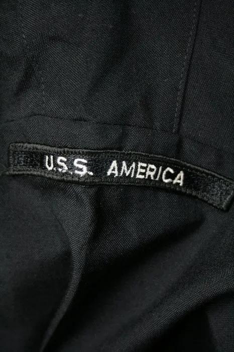 80年代　U.S.NAVY　ユーティリティシャツ　シャツ　長袖　濃紺　L