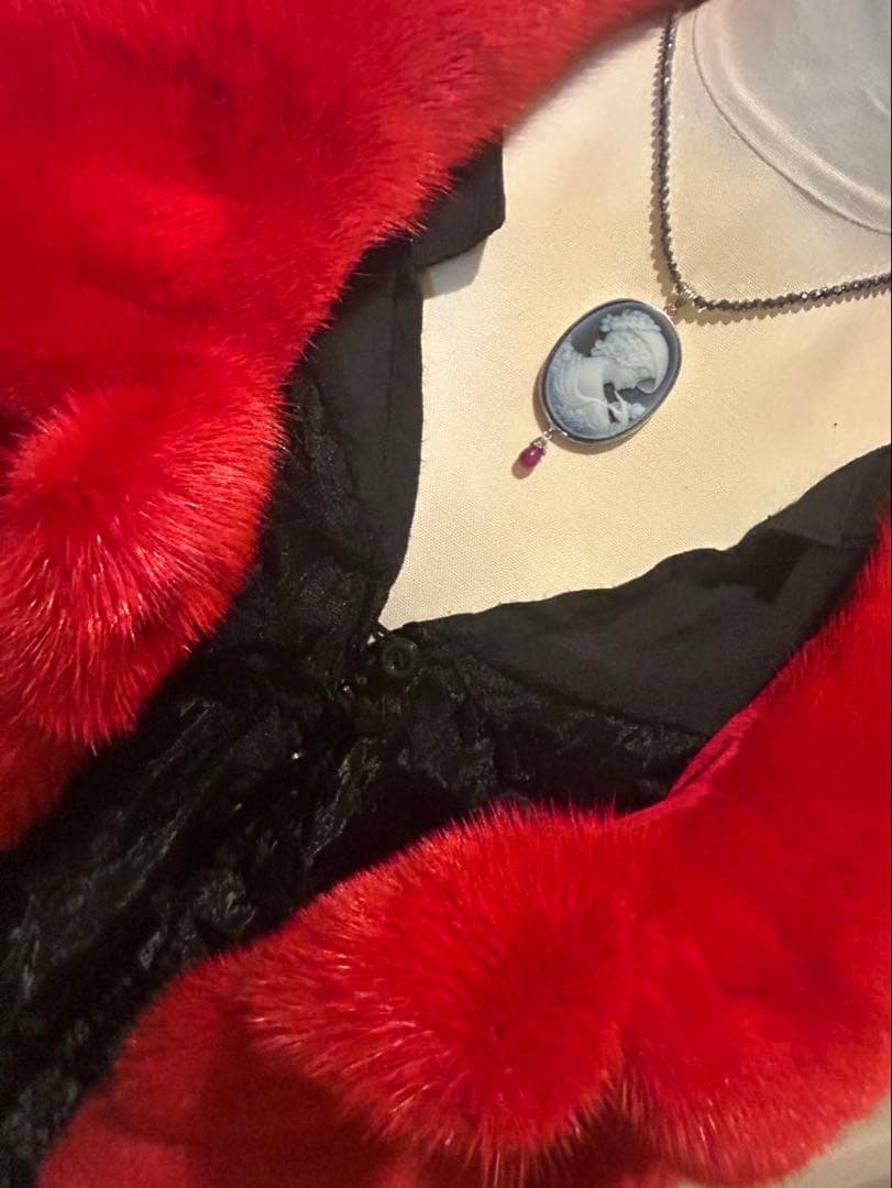 天*マ様 ルビー付きスペシャルカメオ➕k18WG上質ヘマタイト形状記憶ネックレス 天*マ様 ルビー付きスペシャルカメオ➕k18WG上質ヘマタイト形状記憶