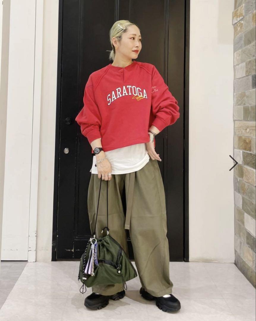 美品　ニコアンド★ベルト×ラベルポケットパンツ　カーキ　L balifitnesscenter.com