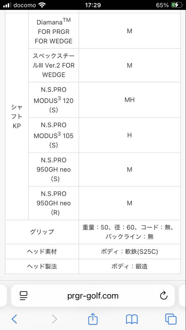 プロギア 0ウェッジ(2020) 50° オリジナルスチール