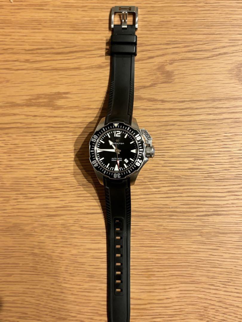 【待望★】 HAMILTON カーキ 300m防水 時計 自動巻き ネイビー 時計