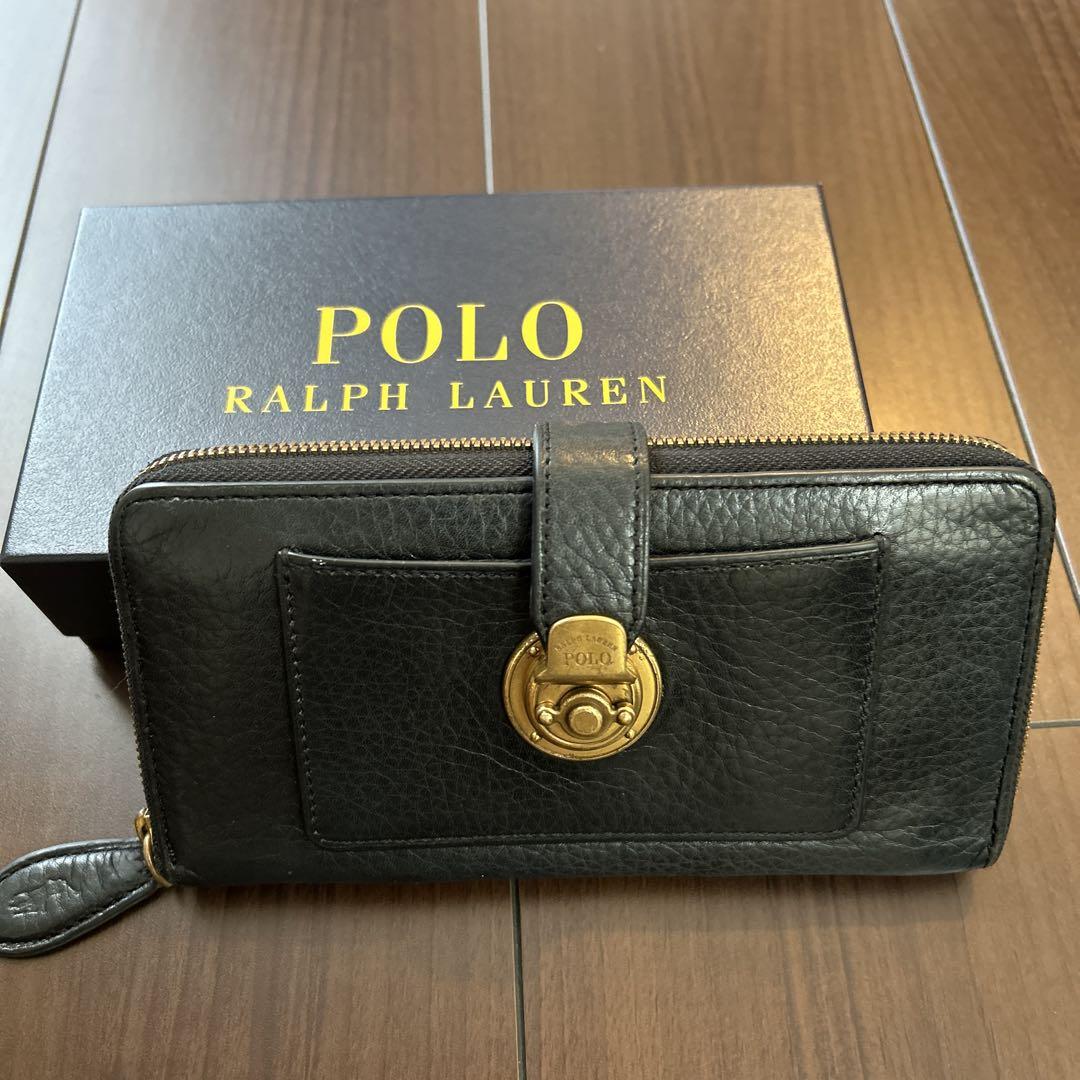 PORO RALPH LAUREN】ポロラルフローレン 牛革 長財布 - メルカリ