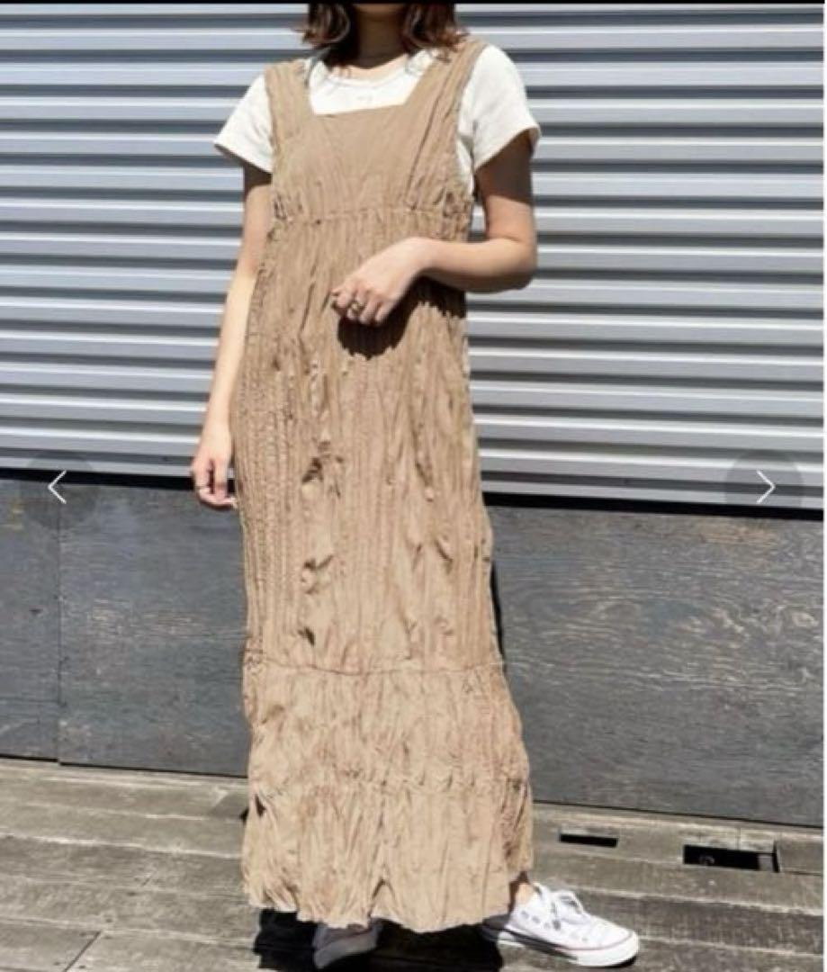 【美品】apres jour clairクリンクルワンピース ゆったりサイズ