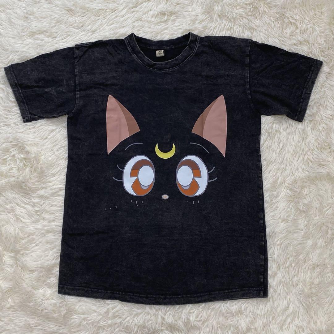 90s ヴィンテージ Tシャツ セーラームーン 猫 ルナ 加工 半袖