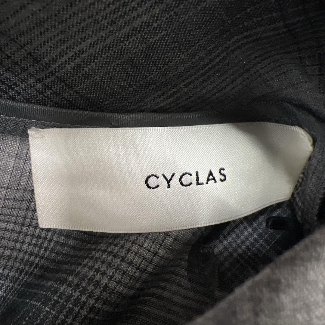 CYCLAS シクラス　ブラウス　チェック柄　レイヤード　グレー　ウール　34