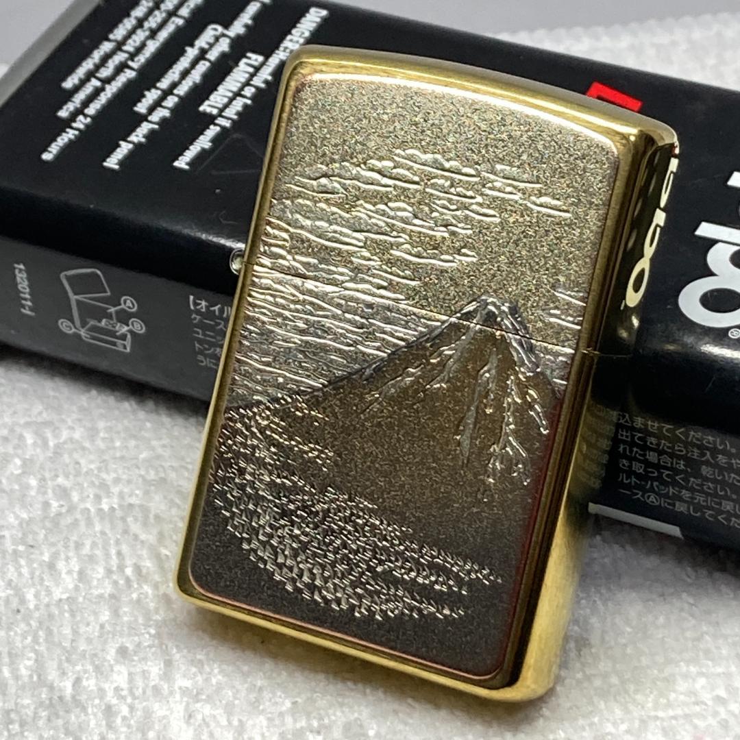 美品★ZIPPOライター★富士山 電鋳板プレート 03年製 着火確認