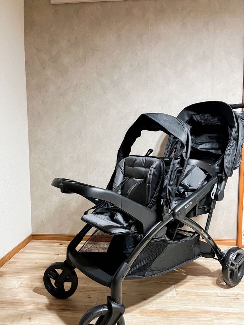 【使用一度のみ】カトージ 二人でゴーDX シングルタイヤ ブラック