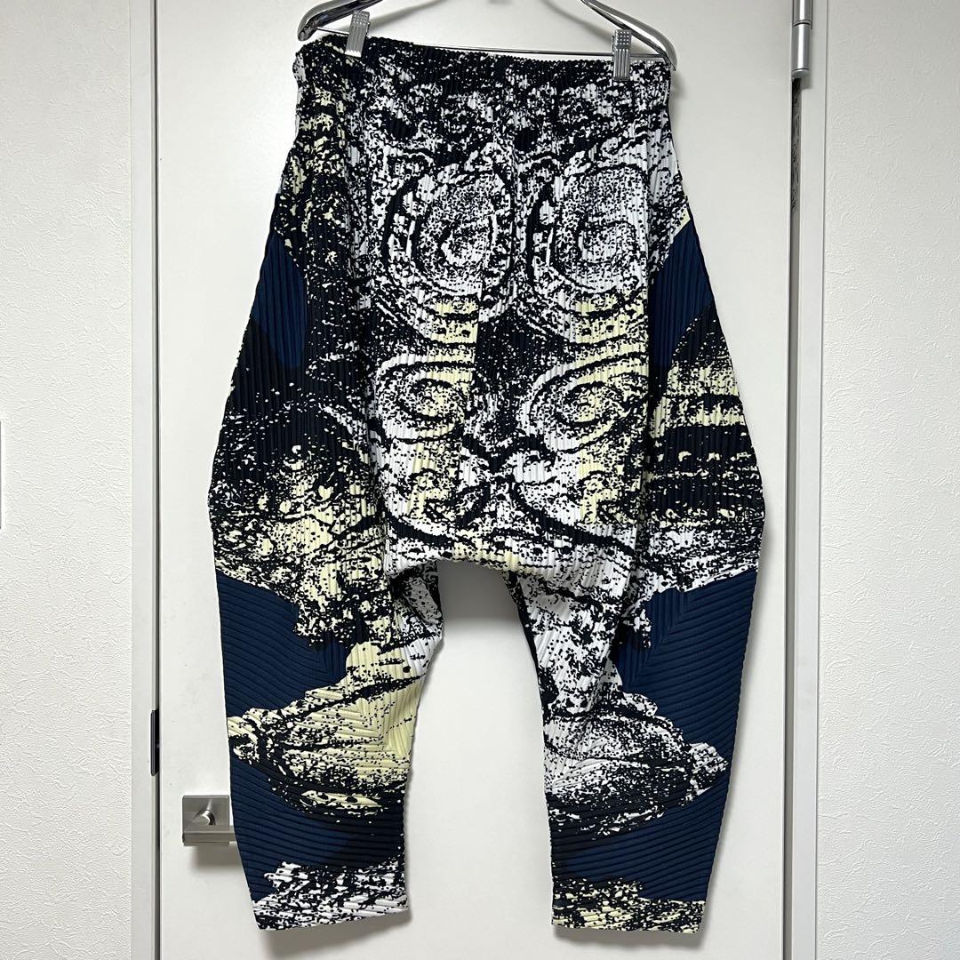 HOMME PLISSE ISSEY MIYAKE 和柄 サルエルパンツ メンズ