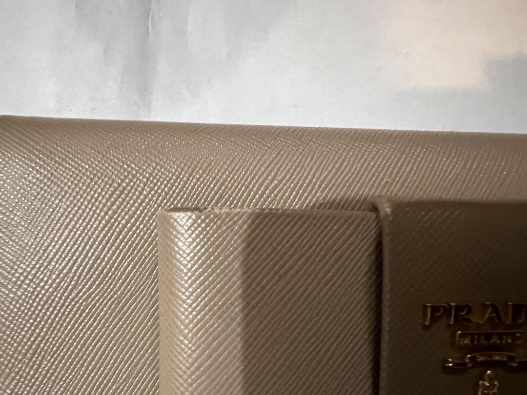 PRADA サフィアーノレザーリボン付き長財布 ベージュ