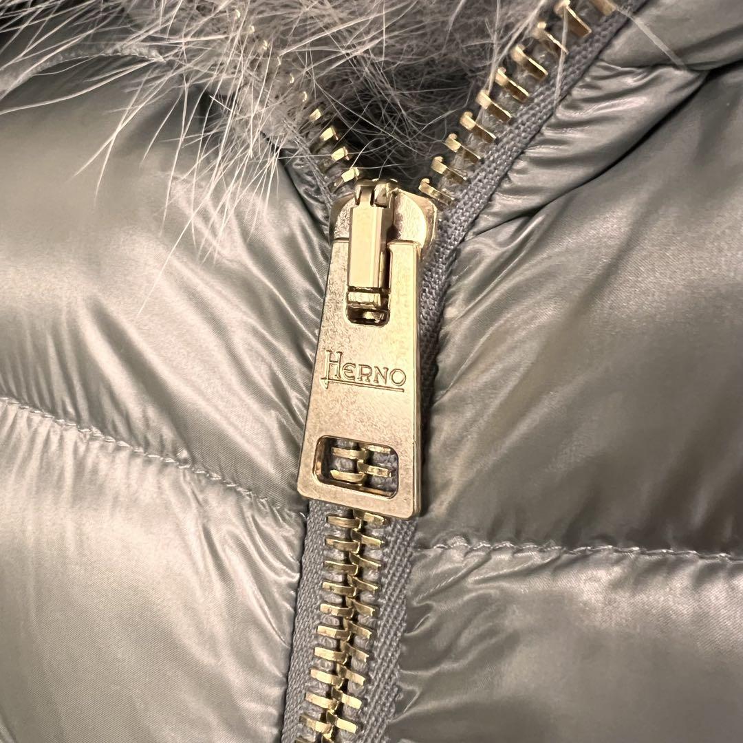 『未使用級』HERNO ヘルノ フォックスファー　ダウンコート　現行　40