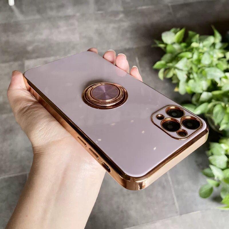 iphone11TPUリング付き 紫 iphoneケース車載ケース