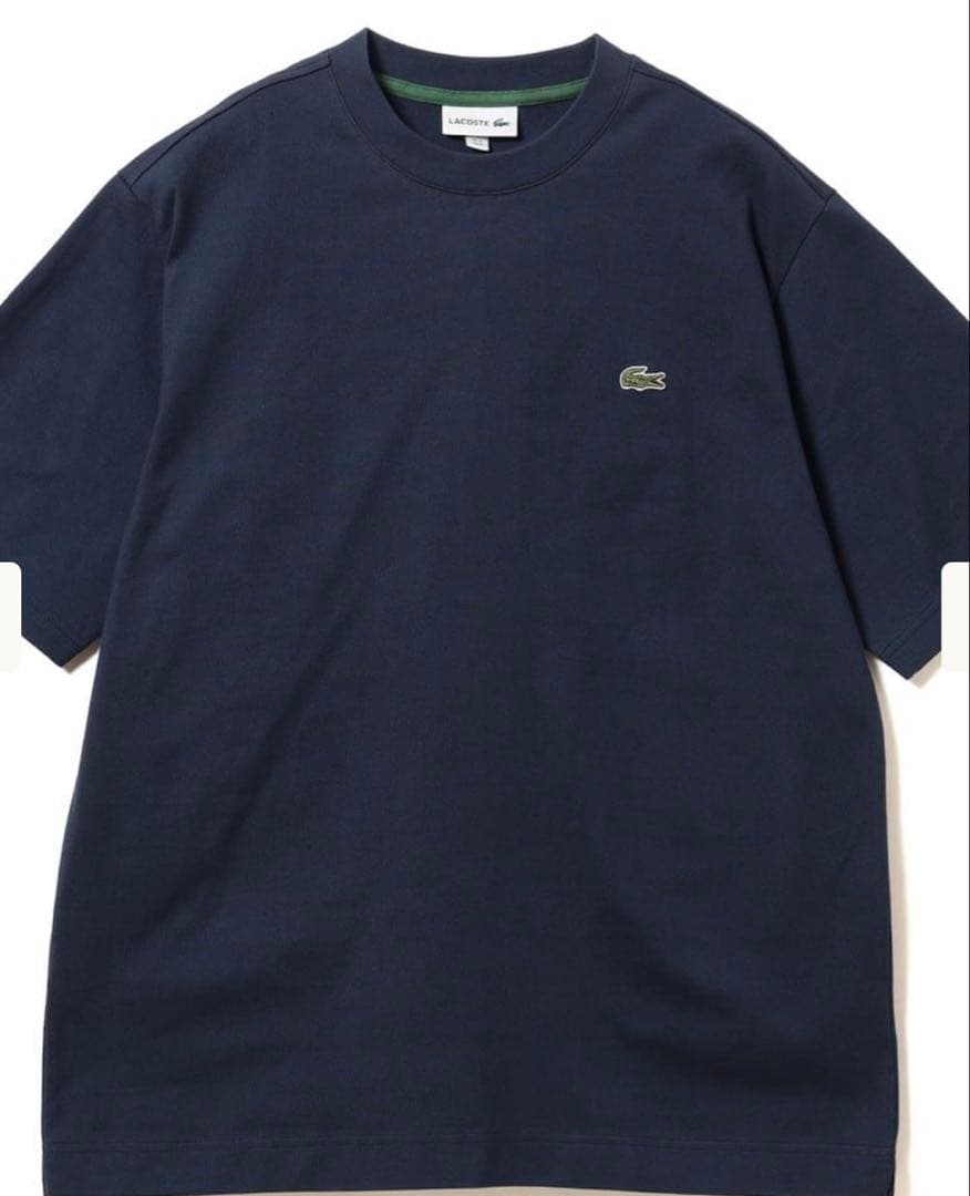 LACOSTE ネイビー Tシャツ バックプリントXL(LL)・LACOSTE