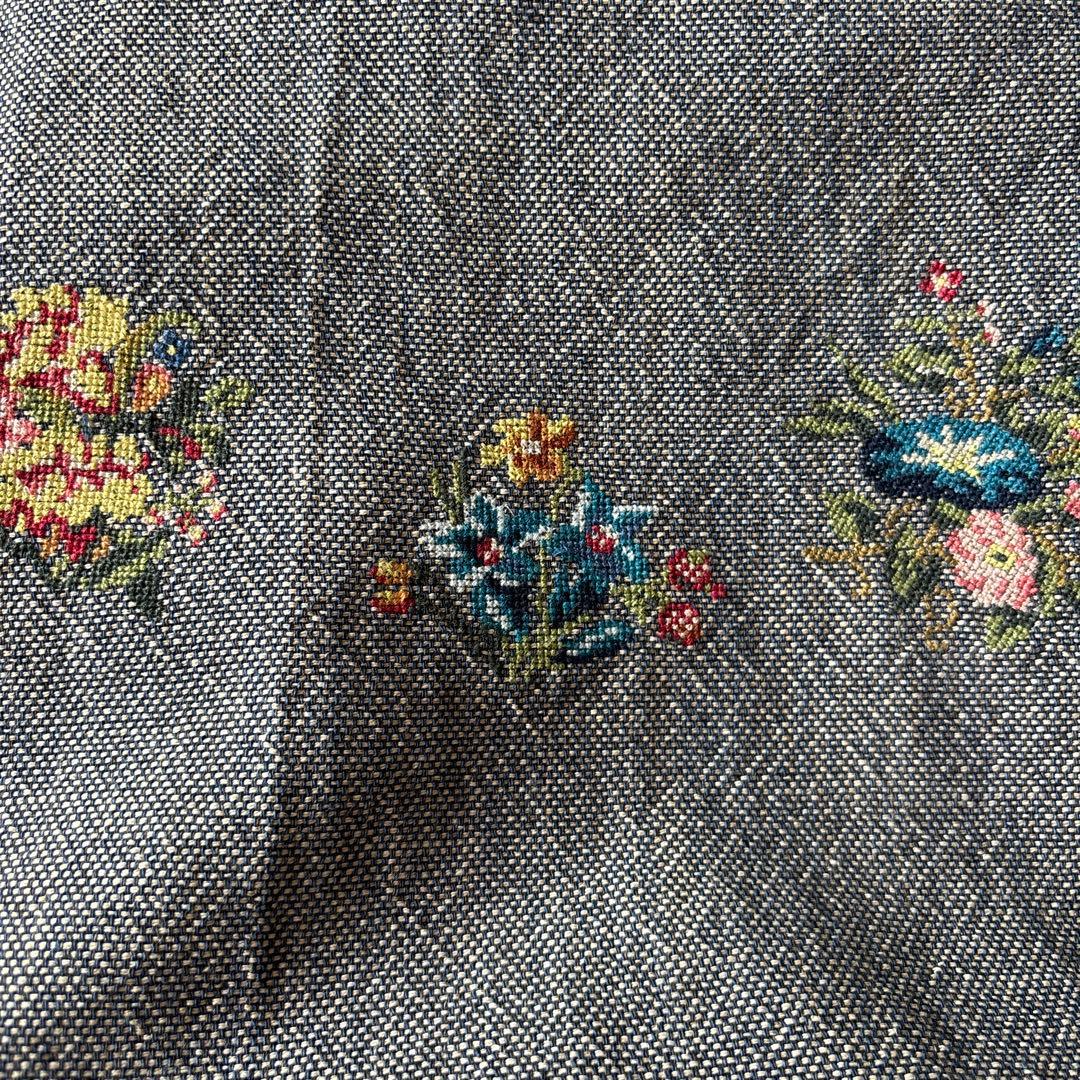 45R インディゴギマツイード刺繍ワンピース