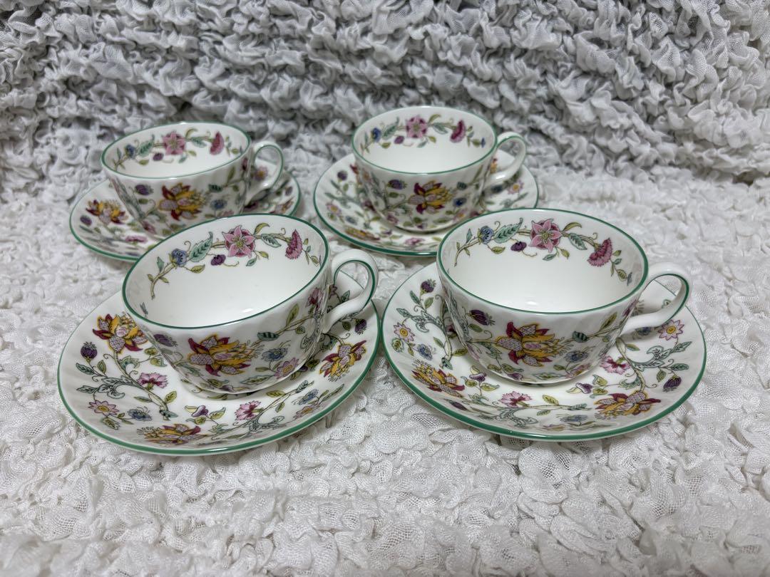 ミントン MINTON グリーン ティーカップ&ソーサー 4客