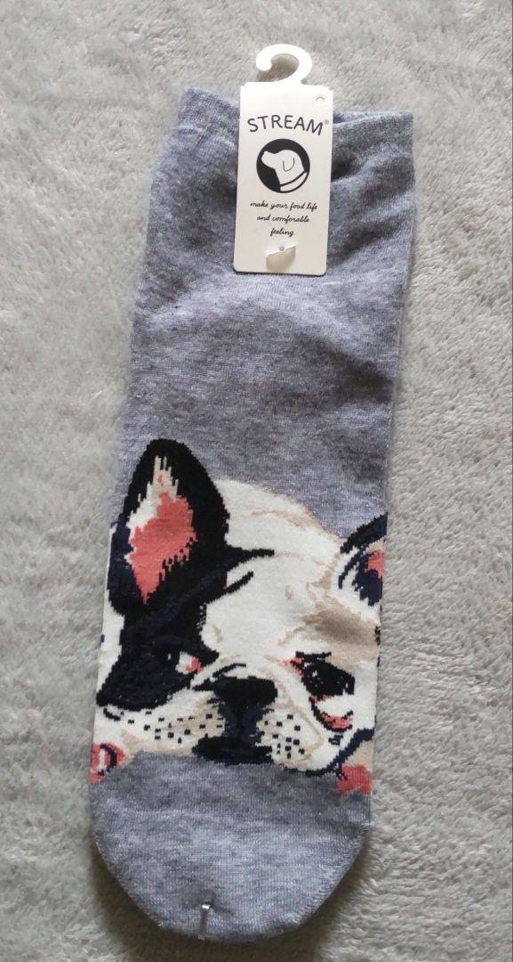 フレンチブルドッグ ソックス グレー
