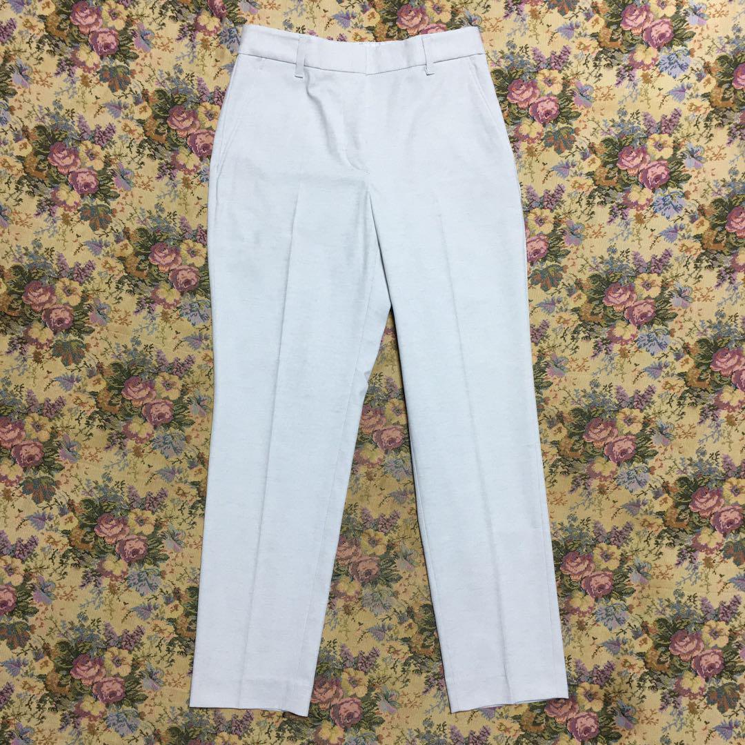 ほぼ新品＊雑誌掲載 PLST 上品見え＊ リネンブレンドスティックパンツ O89